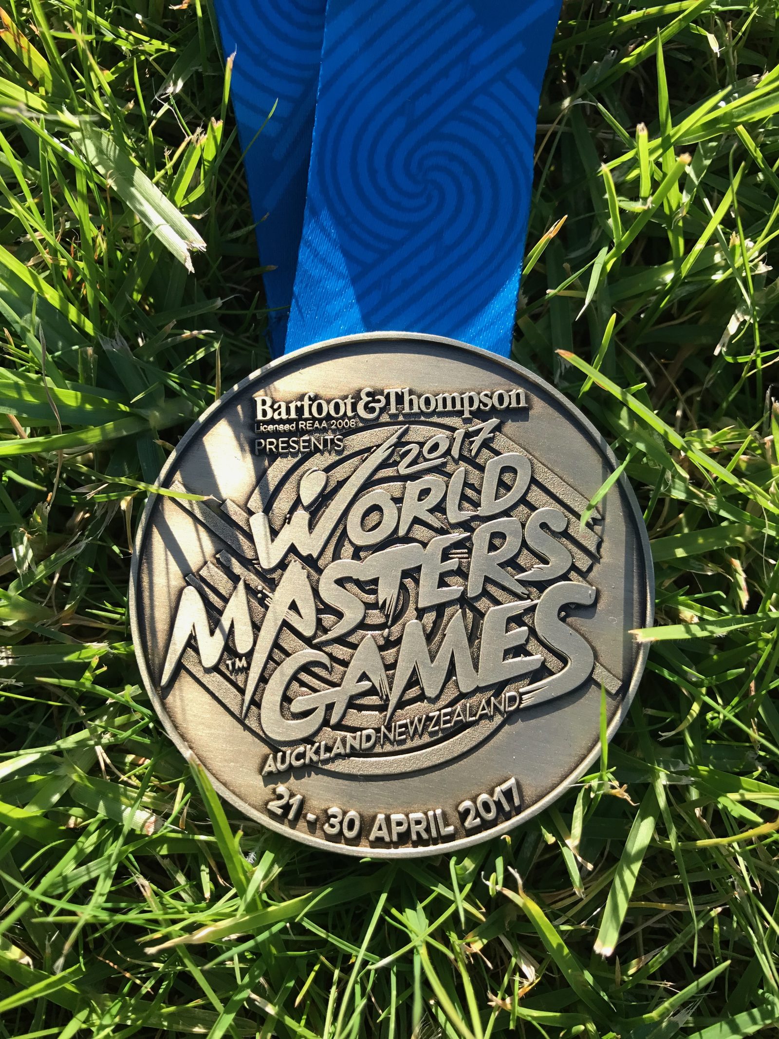 Peter Ivanov’s gold medal from the 2017 World Masters Games, Auckland, New Zealand
